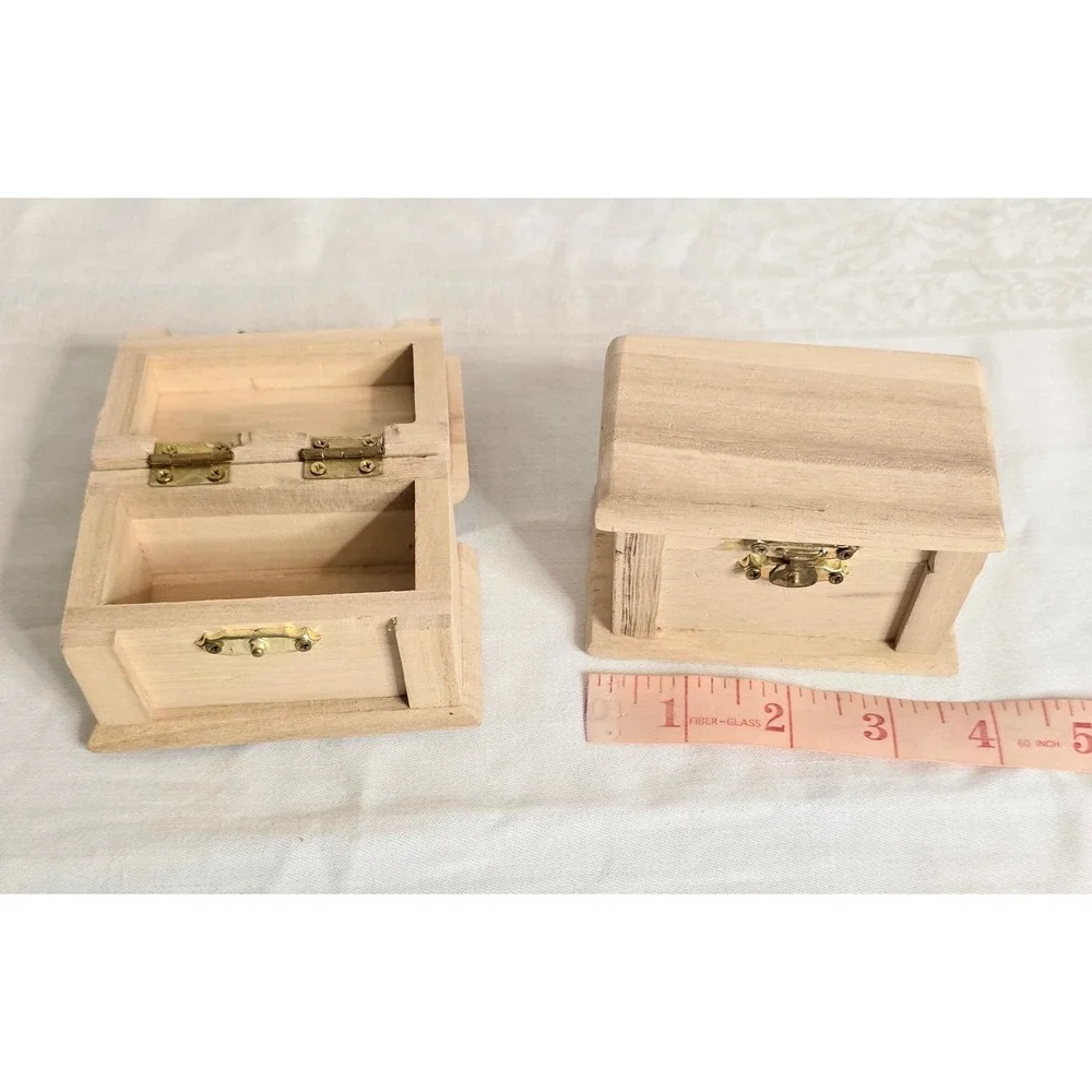 Pair of Wooden Decorative Novelty Boxes Crates 2 1/2